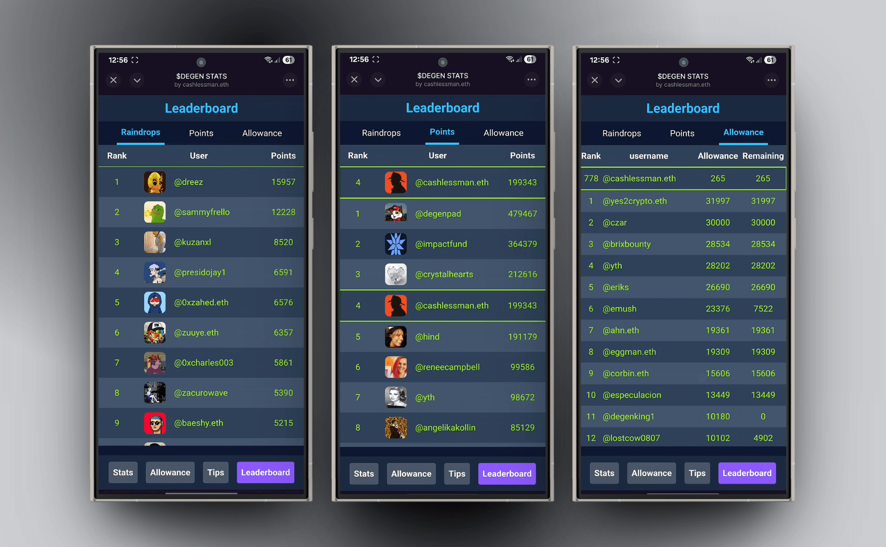 DEGEN Stats screen 4