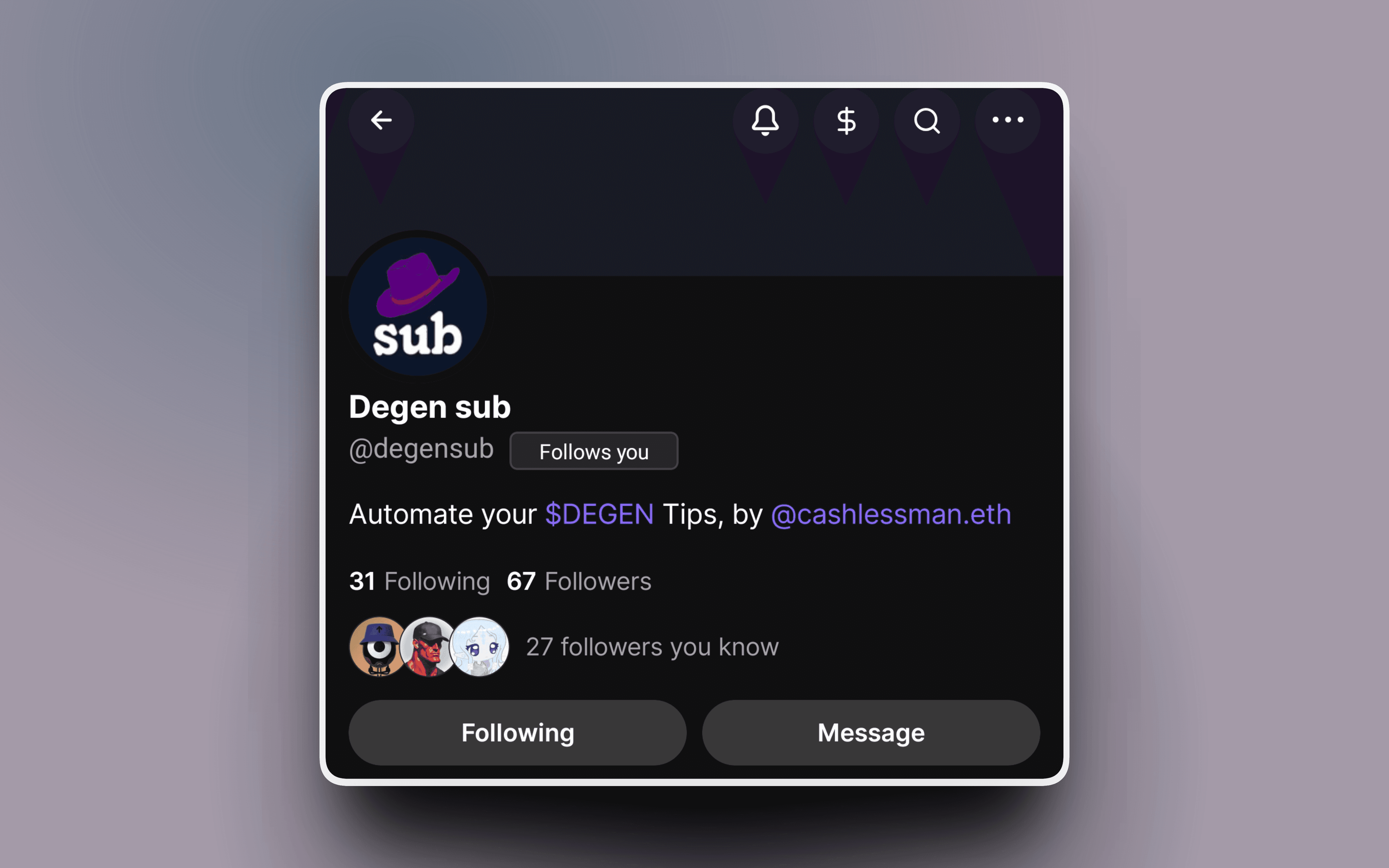 DegenSub screen 1
