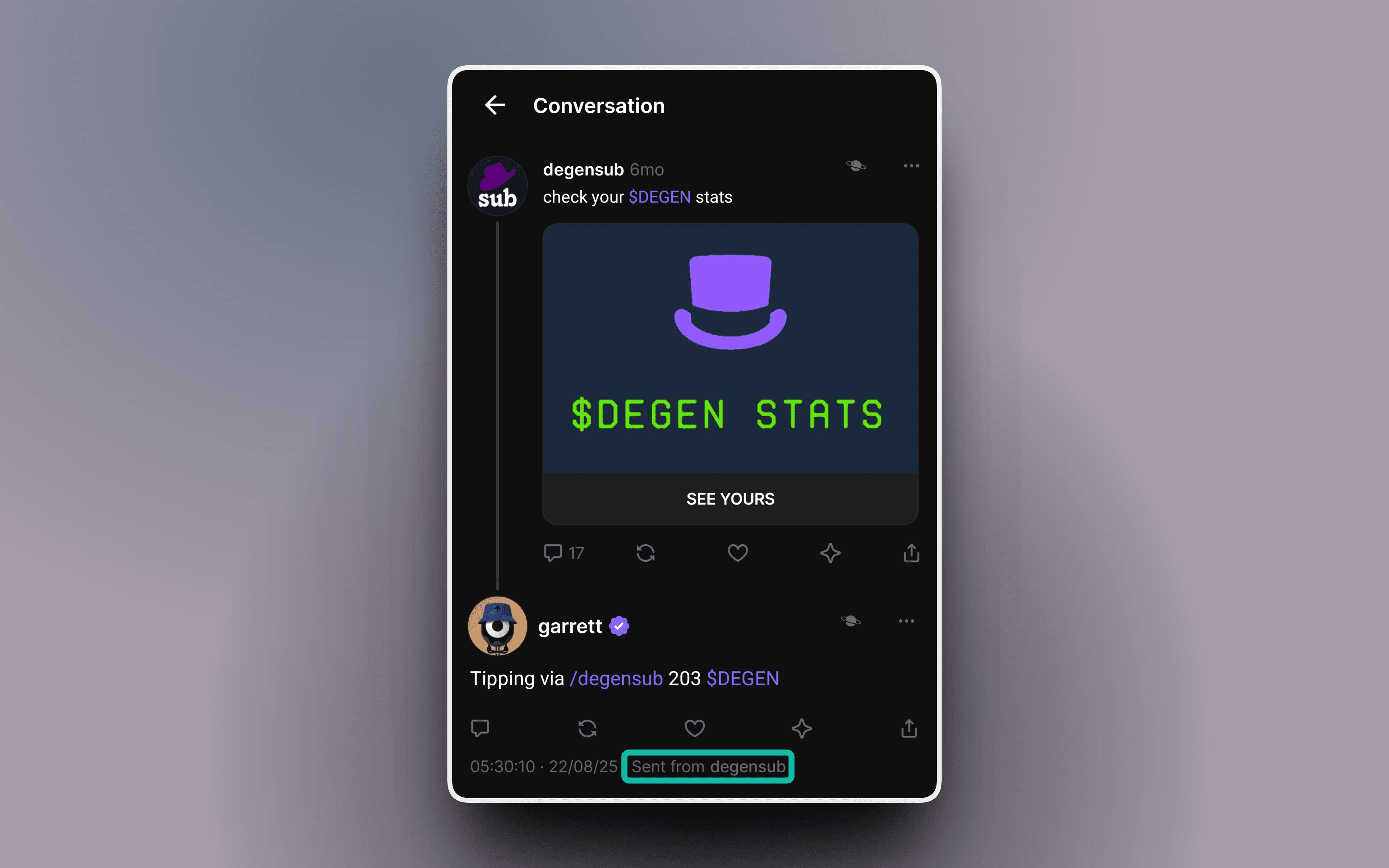 DegenSub screen 2