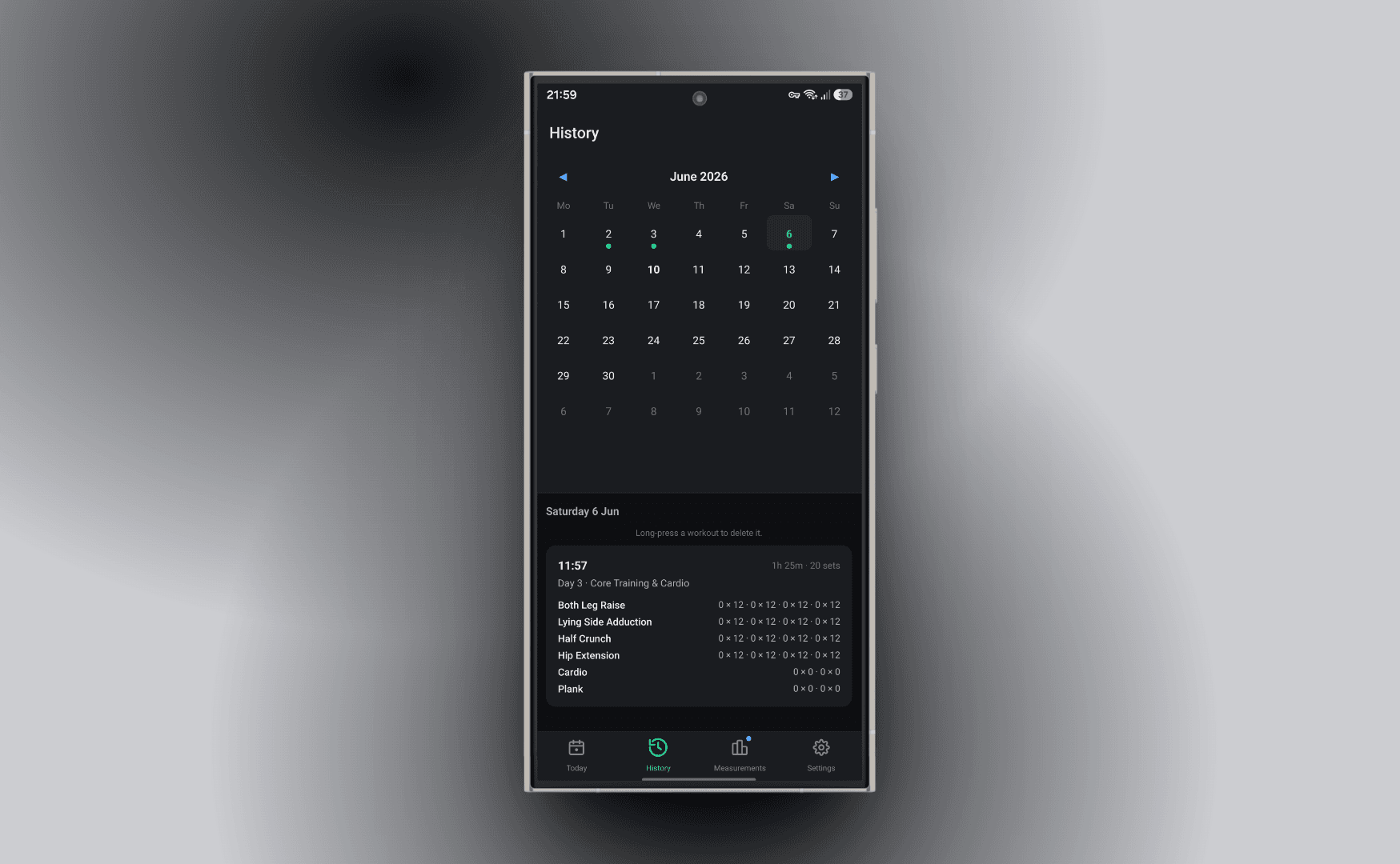 Trrack Fit screen 2